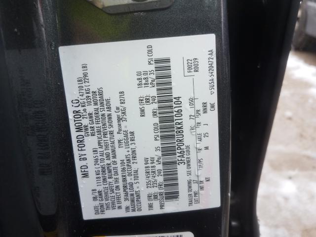 2019 FORD FUSION TIT 3FA6P0RU8KR106104