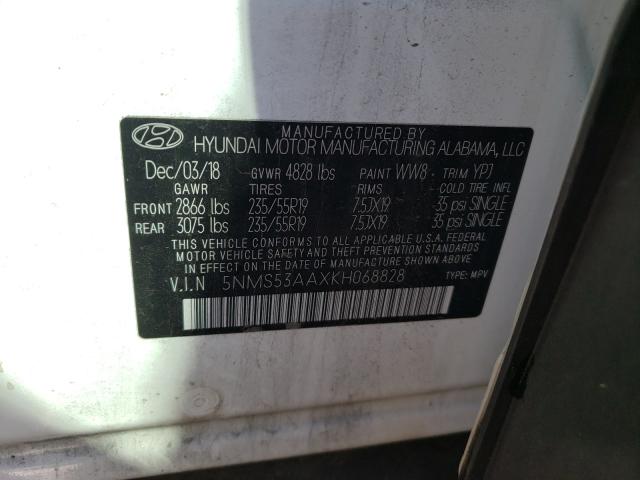 2019 HYUNDAI SANTA FE L 5NMS53AAXKH068828