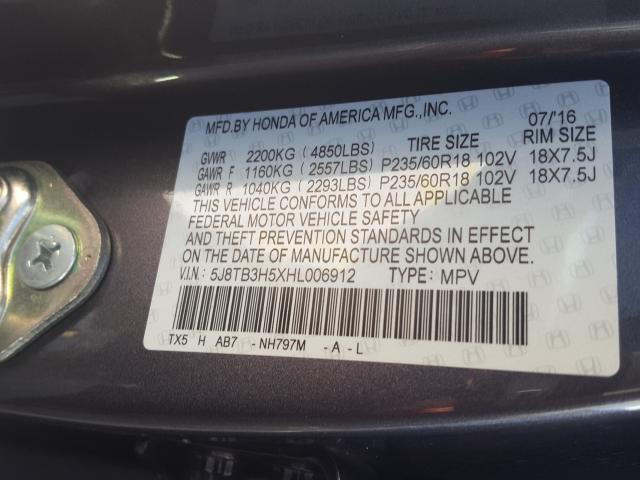 2017 ACURA RDX TECHNO 5J8TB3H5XHL006912