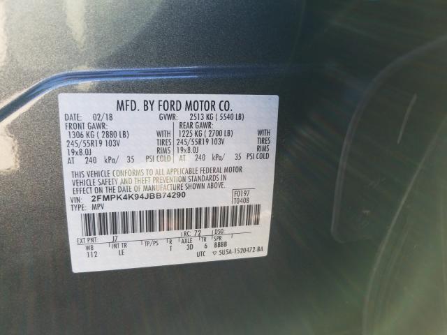 2018 FORD EDGE TITAN 2FMPK4K94JBB74290