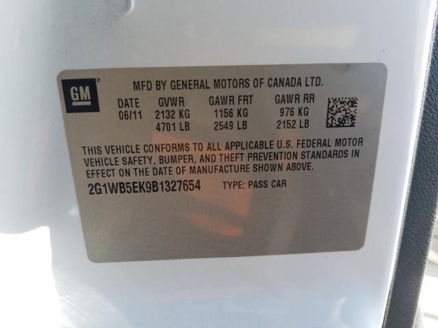 2011 CHEVROLET IMPALA LT 2G1WB5EK9B1327654