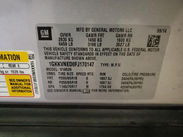 2015 GMC ACADIA SLE 1GKKVNED8FJ170147