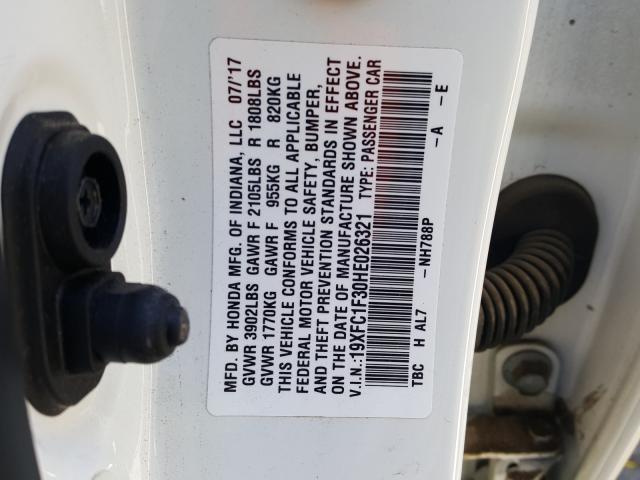 2017 HONDA CIVIC EX - 19XFC1F30HE026321