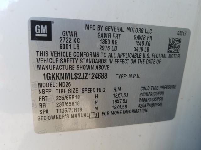 2018 GMC ACADIA SLT 1GKKNMLS2JZ124688