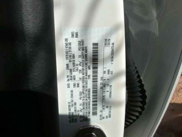 2020 FORD ESCAPE SEL 1FMCU0H60LUB38382