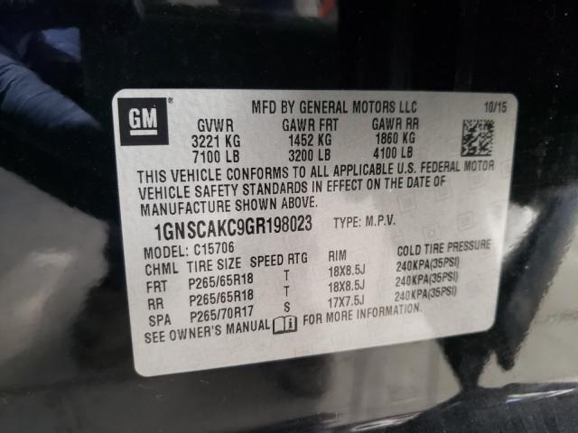 2016 CHEVROLET TAHOE C150 1GNSCAKC9GR198023