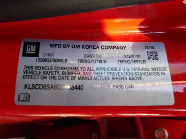 2016 CHEVROLET SPARK 1LT KL8CD6SA8GC585440