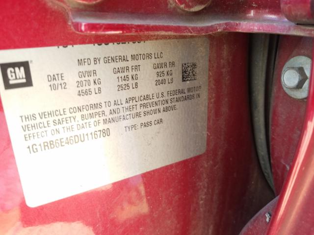 2013 CHEVROLET VOLT 1G1RB6E46DU116780