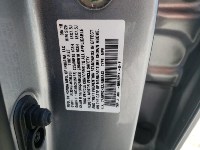 2018 HONDA CR-V EXL 7FARW2H82JE066343
