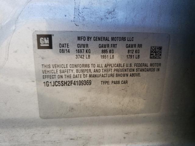 2015 CHEVROLET SONIC LT 1G1JC5SH2F4109369