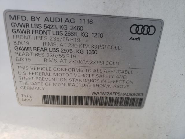 VIN WA1M2AFP5HA088453 2017 Audi Q5, Premium Plus no.10