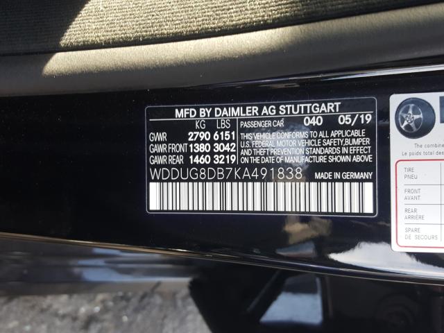 2019 MERCEDES-BENZ S 560 WDDUG8DB7KA491838