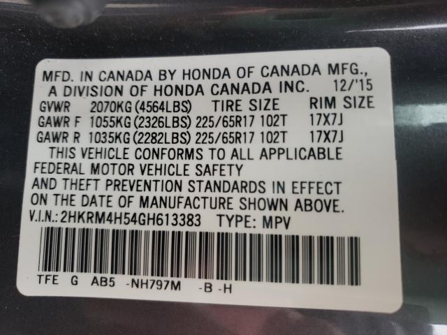 2016 HONDA CR-V EX 2HKRM4H54GH613383