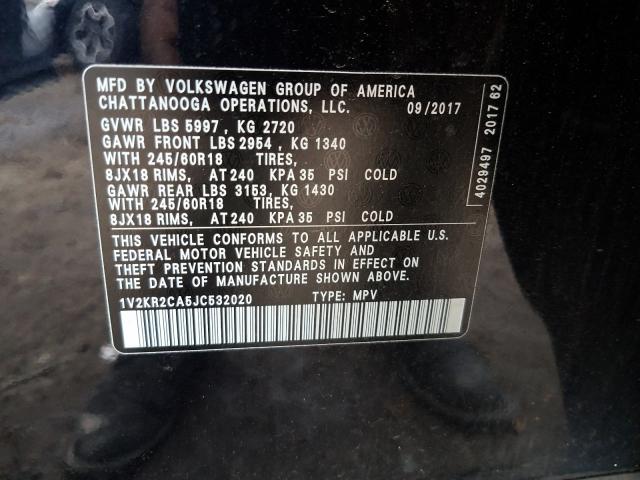 2018 VOLKSWAGEN ATLAS SE 1V2KR2CA5JC532020