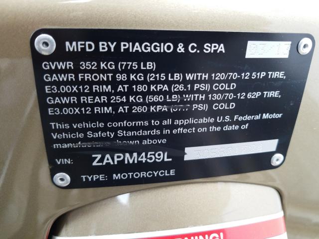 2013 VESPA GTS 300 SU ZAPM459L3D5801724