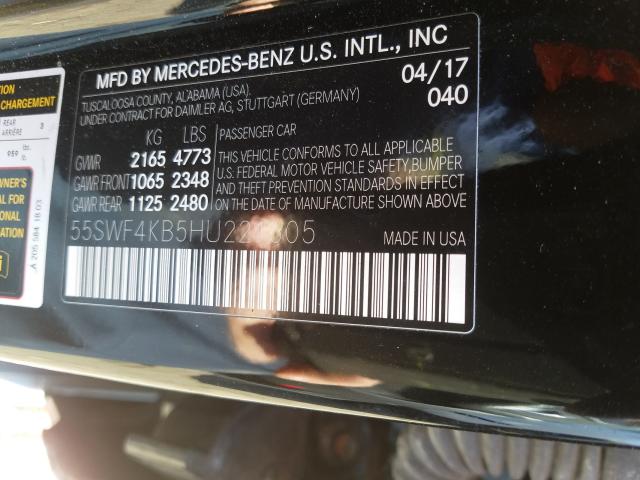2017 MERCEDES-BENZ C 300 4MAT 55SWF4KB5HU221605