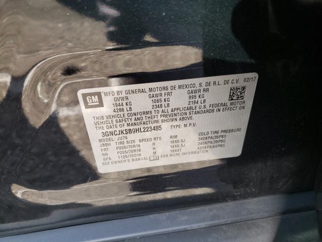 2017 CHEVROLET TRAX LS 3GNCJKSB9HL223485