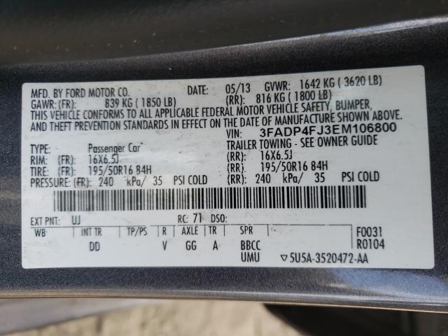 2014 FORD FIESTA TIT 3FADP4FJ3EM106800