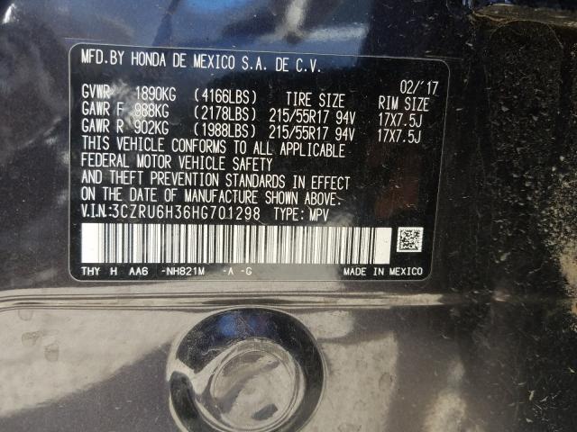2017 HONDA HR-V LX 3CZRU6H36HG701298