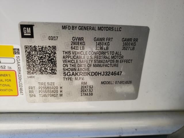 2017 BUICK ENCLAVE 5GAKRBKD0HJ324647