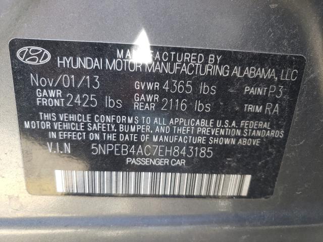 2014 HYUNDAI SONATA GLS 5NPEB4AC7EH843185