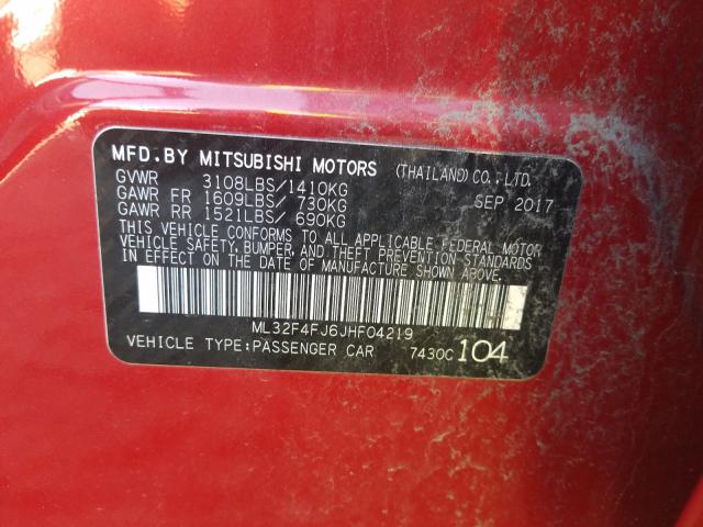 2018 MITSUBISHI MIRAGE G4 ML32F4FJ6JHF04219