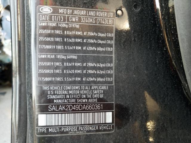 2013 LAND ROVER LR4 HSE LU SALAK2D49DA660361
