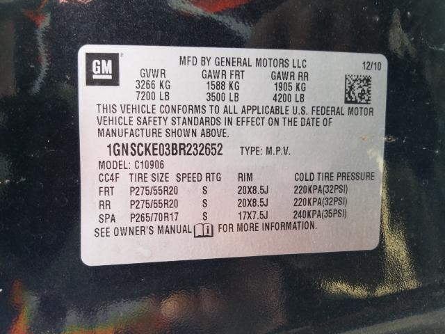 2011 CHEVROLET SUBURBAN C 1GNSCKE03BR232652