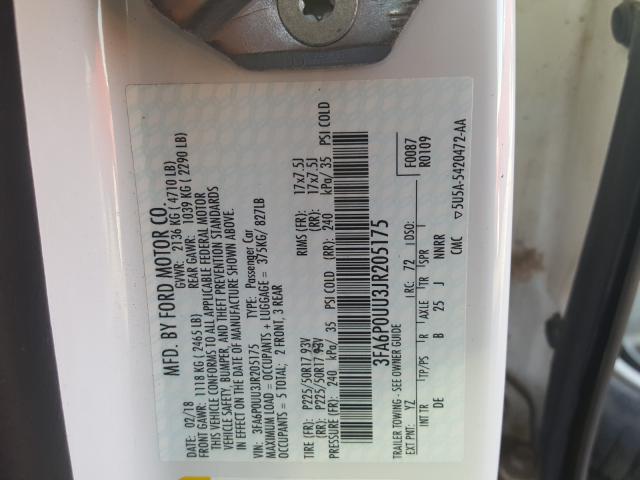 2018 FORD FUSION S H 3FA6P0UU3JR205175