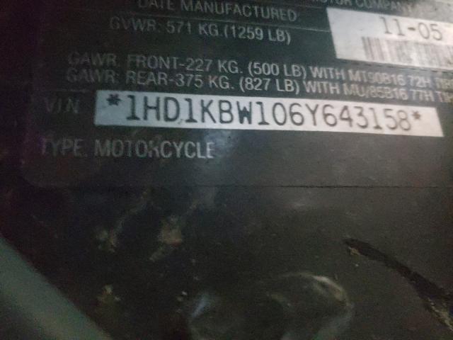 2006 HARLEY-DAVIDSON FLHXI 1HD1KBW106Y643158