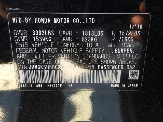 2016 HONDA FIT LX JHMGK5H58GX024231