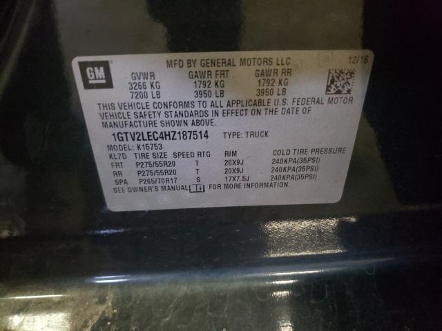 2017 GMC SIERRA K15 1GTV2LEC4HZ187514