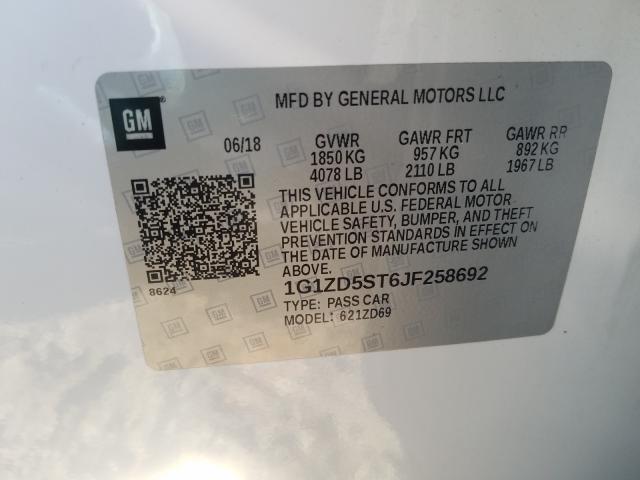 2018 CHEVROLET MALIBU 1G1ZD5ST6JF258692