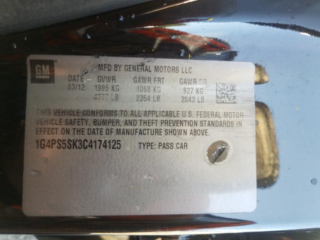 2012 BUICK VERANO 1G4PS5SK3C4174125