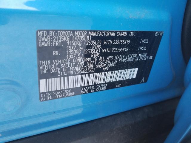 2019 TOYOTA RAV4 ADVEN 2T3J1RFV5KW022857