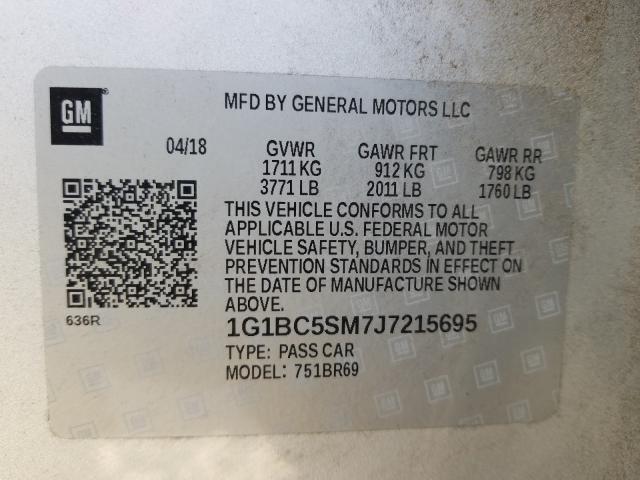 2018 CHEVROLET CRUZE LS 1G1BC5SM7J7215695