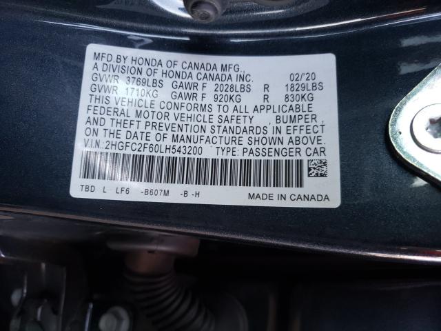2020 HONDA CIVIC LX 2HGFC2F60LH543200