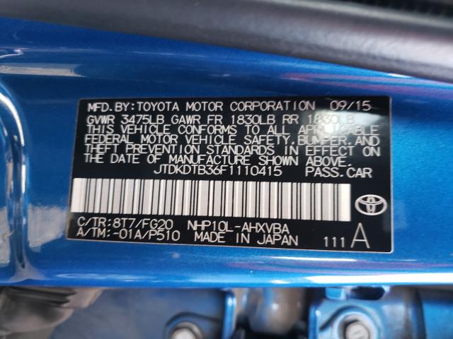 2015 TOYOTA PRIUS C JTDKDTB36F1110415
