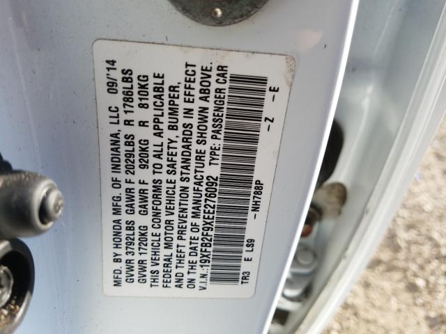 2014 HONDA CIVIC EXL 19XFB2F9XEE276092