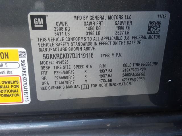 2013 BUICK ENCLAVE 5GAKRCKD7DJ119116