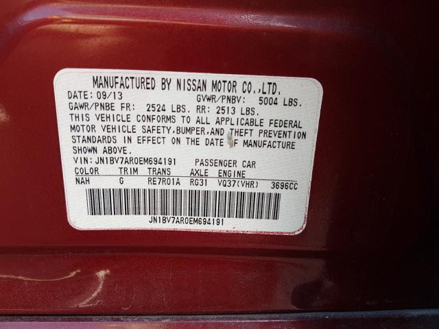 2014 INFINITI Q50 BASE JN1BV7AR0EM694191