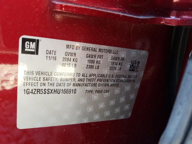 2017 BUICK LACROSSE P 1G4ZR5SSXHU166910