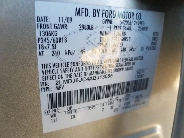 2010 LINCOLN MKX 2LMDJ6JC4ABJ13055