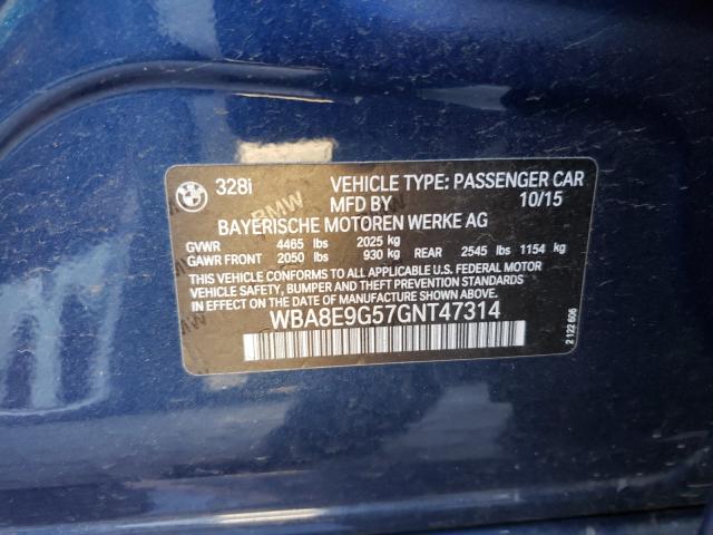 2016 BMW 328 I SULE WBA8E9G57GNT47314