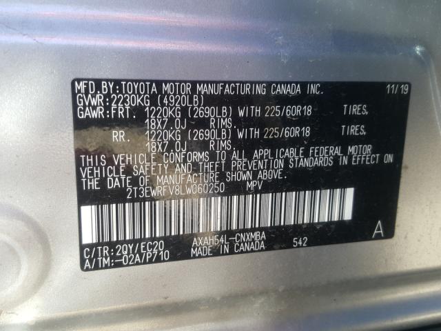 2020 TOYOTA RAV4 XSE 2T3EWRFV8LW060250