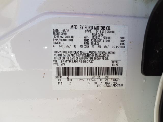 2015 FORD EDGE SEL 2FMTK3J91FBB80727