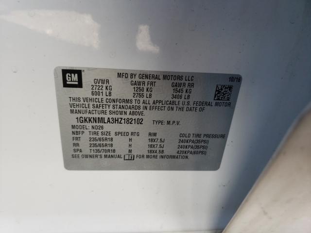 2017 GMC ACADIA SLT 1GKKNMLA3HZ182102