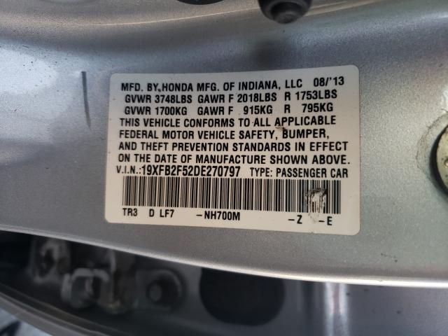 2013 HONDA CIVIC LX 19XFB2F52DE270797