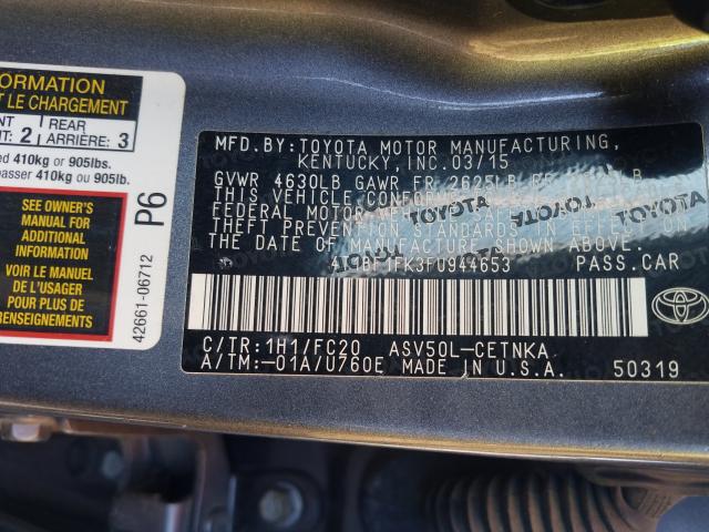 2015 TOYOTA CAMRY LE 4T1BF1FK3FU944653