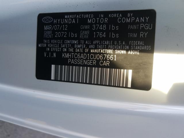 2012 HYUNDAI VELOSTER KMHTC6AD1CU067661